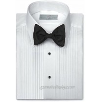 Neil Allyn Mens Tuxedo Shirt Poly Cotton Laydown Collar 1 4 Inch Pleat 16 X 36 -37White