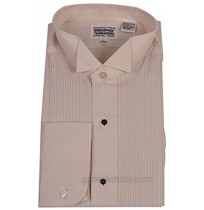 New Era Factory Outlet Mens 1 8" Wing Tip Collar Ivory Cream Tuxedo Shirt