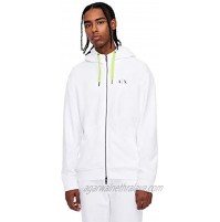 AX Armani Exchange Men's Neon Logo Taping Zip Up Hoodie Sweatshirt