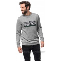 Jack Wolfskin Men's Slogan Sweatshirt Men's Organic Cotton Sweater,Light Grey ,Large