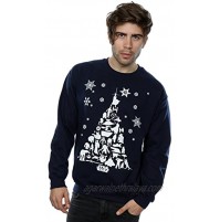 Star Wars Men's Christmas Tree Sweatshirt Large Navy Blue