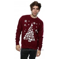 Star Wars Men's Christmas Tree Sweatshirt Medium Burgundy