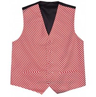 Jacob Alexander Men's Christmas Candy Cane Red White Stripe Vest