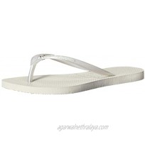 Havaianas Women's Slim Crystal Glamour SW Flip Flop Sandal White Metallic 11 12 M US