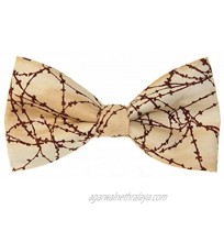 Men's Barbed Wire Fence Rustic Clip On Cotton Bow Tie