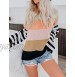 ETCYY NEW Womens Oversized Pullover Sweater Colorblock Rainbow Striped Casual Long Sleeve Loose Knitted Shirts Tops