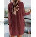MIHOLL Women's Long Sleeve Cowl Neck Casual Loose Oversized Knit Pullover Sweater Dress