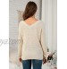 Nulibenna Womens V Neck Waffle Knit Sweater Long Sleeve Off Shoulder Lightweight Chunky Pullover Jumper Tops