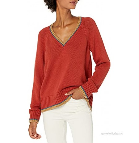 Pendleton Women's Tipped Cotton V-Neck Sweater