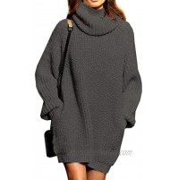 Sweater Dress for Women Turtleneck Cashmere Knit Oversized Pullover Baggy Tops
