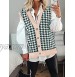 Uusollecy Women V Neck Stripes Sweater Vest Casual Sleeveless Knit Sweater Winter Cable Knit Tops Pullover Sweater