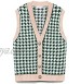Uusollecy Women V Neck Stripes Sweater Vest Casual Sleeveless Knit Sweater Winter Cable Knit Tops Pullover Sweater
