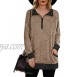 WEESO Women's Sweater Quarter Zip Pullover Color Block Casual Long Sleeve Tunic Tops with Pocket