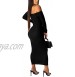 Women Bodycon Ribbed Sweater Dress Sexy Long Sleeve Maxi Knit Stretchy Pullover Dresses