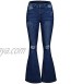 Uqnaivs Women's High Waisted Stretchy Flare Jeans Ripped Bell Bottom Denim Pants